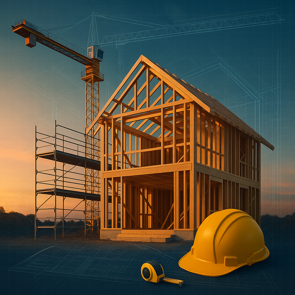 A new home being built with a construction loan